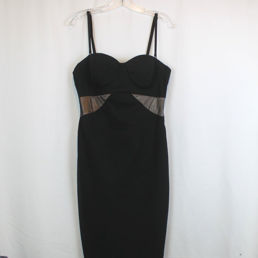 Kardashian Kollection Black Gold Tube Top Body Fitting Pencil Dress